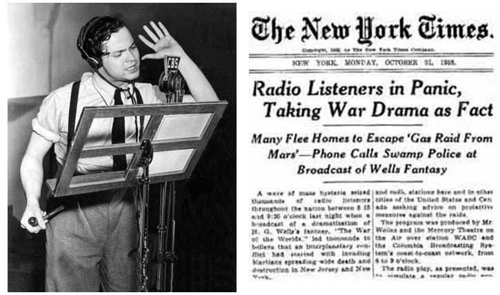 Orson Welles en su alocuación de los marcianos.