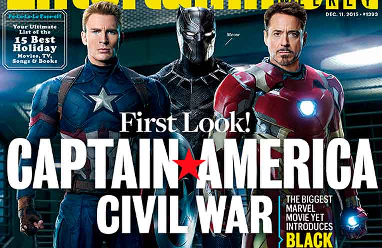 Capitán América, Ironman y Pantera Negra en portada